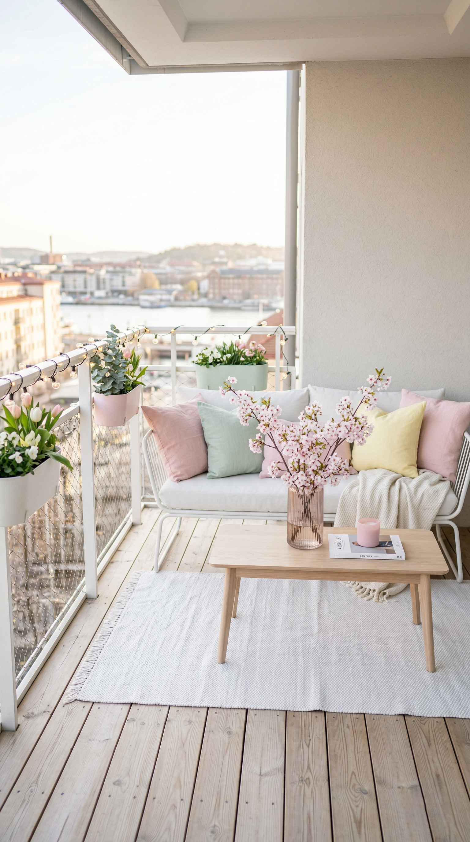 Skandinavisk Pastelldröm Balkong